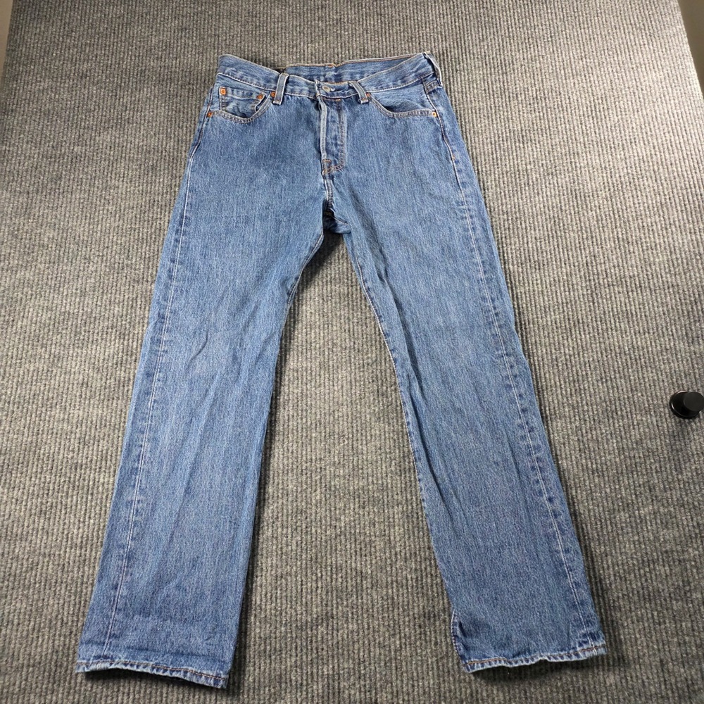 Levis 501 Original Fit Jeans Medium Wash Blue Straight Leg Denim 30x30 Mens